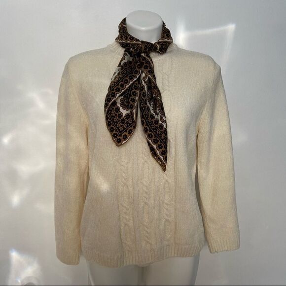 Alfred Dunner Mock Neck Cable Knit Sweater - Picture 2 of 10